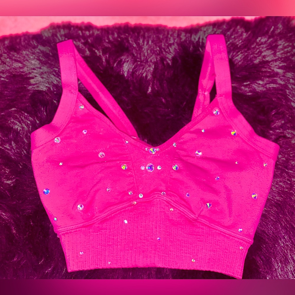 NWOT Pink XS/S Rhinestone Sports Bra FP